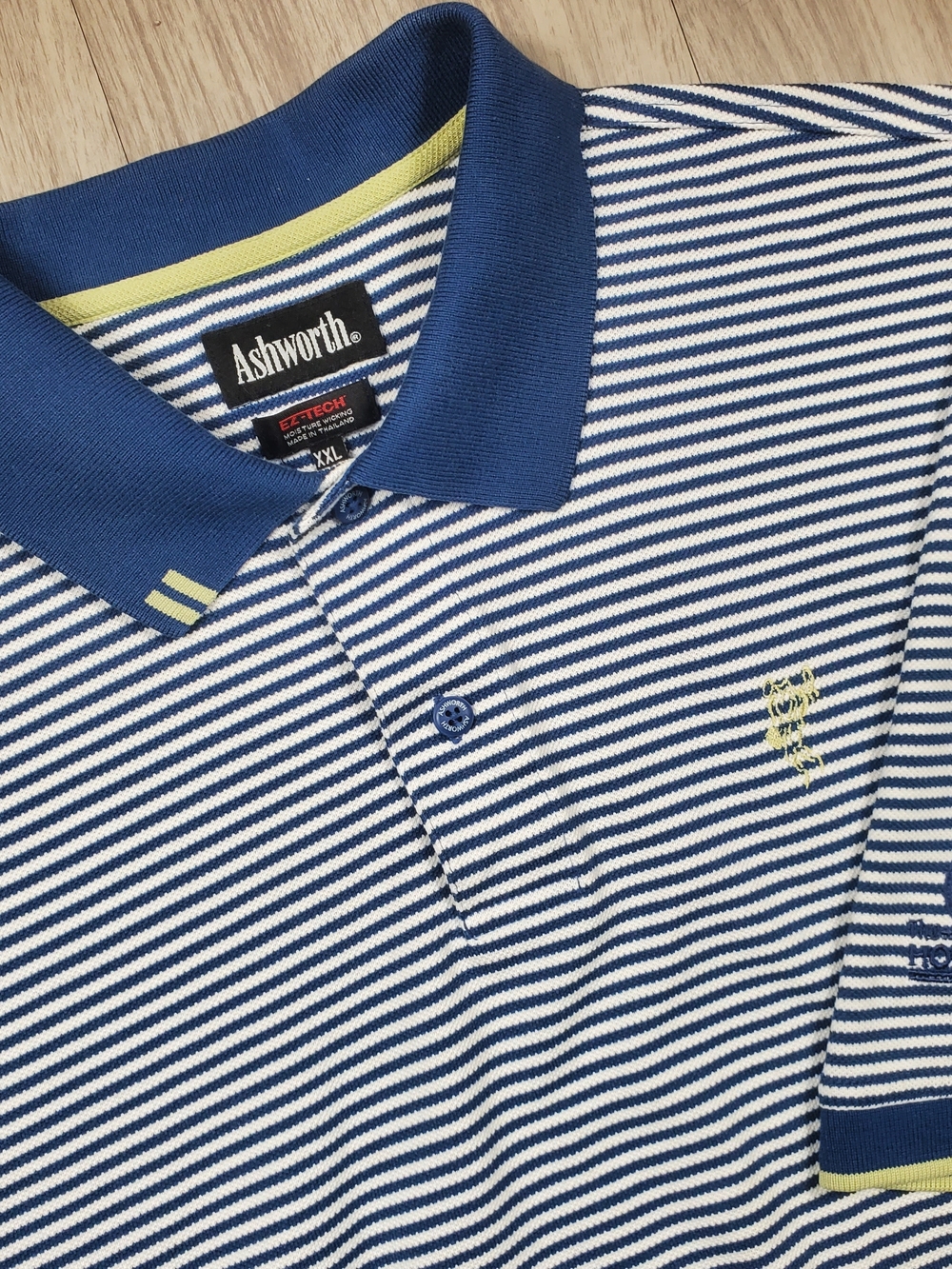 Ashworth 2XL Golf Polo The Homestead Resort Virginia Striped Horse Logo Gray SS - Picture 2 of 11